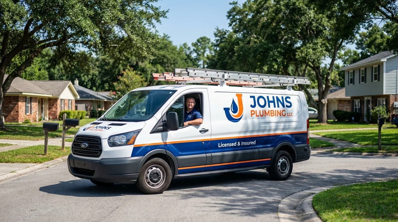 Johns Plumbing LLC service van in Meadville, PA